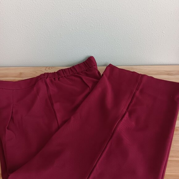 Isaac Mizrahi Regular Timeless Twill Wide Leg Pants , Sangria more sizes a609795 - Picture 5 of 5
